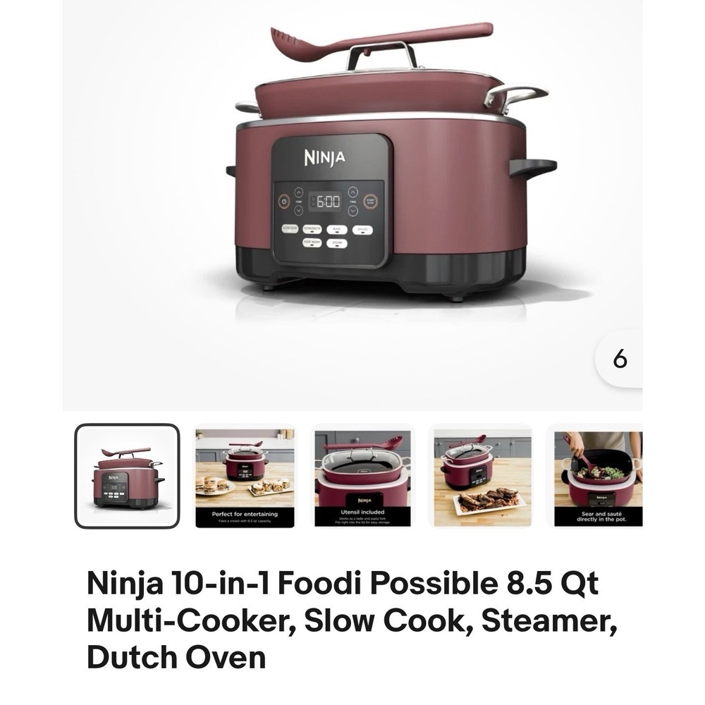 Ninja Foodi Possible Cooker 8.5qt Multi-Cooker, Cherry Tarte, MC1000WM